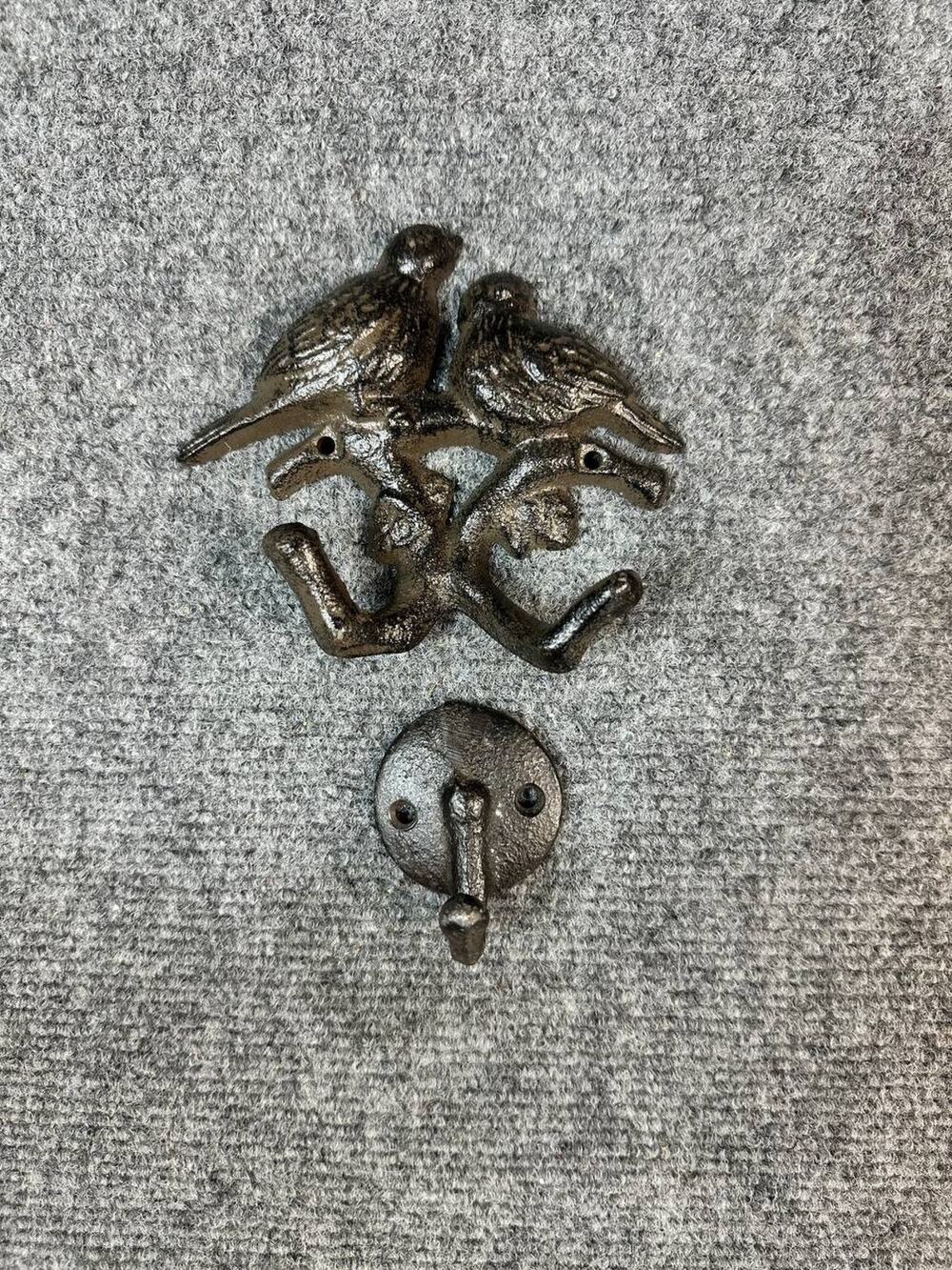 Cast Iron Wall Hooks Birds Decorative Coat Hat Key Hook Set